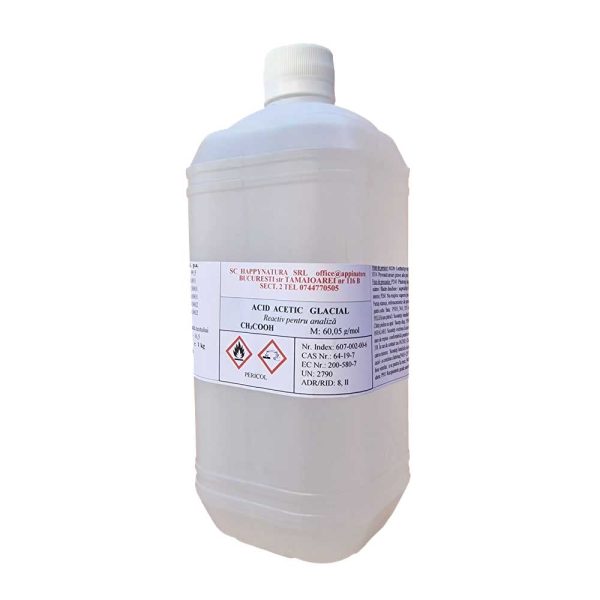 Acid acetic glacial, concentratie 99.5%, punct inghet 16 grade Celsius, 1 kg 30