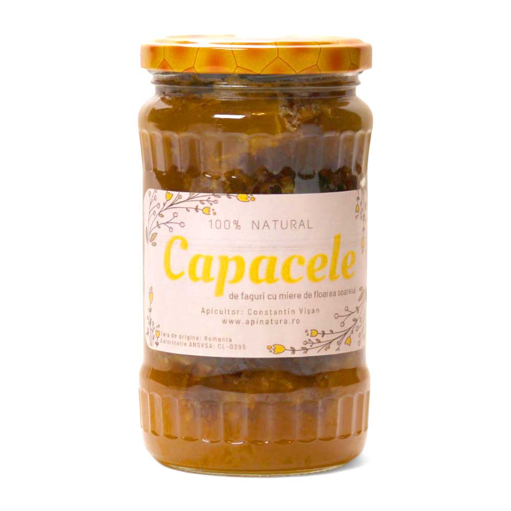 Capaceala de fagure, descapacire miere poliflora, borcan 500 gr.