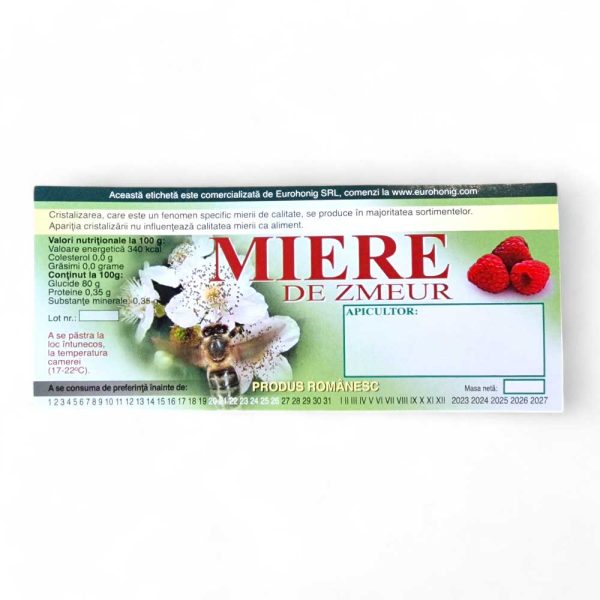 Etichete miere de zmeur, autocolante, pachet 100 buc.