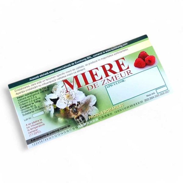 Etichete miere de zmeur, autocolante, pachet 100 buc.