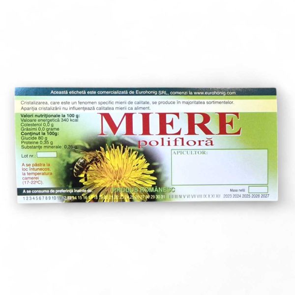 Etichete miere poliflora, autocolante, pachet 100 buc