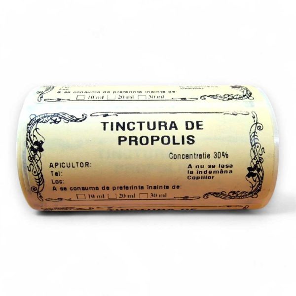 Etichete pentru tinctura de propolis, autocolante, rola 100 buc.