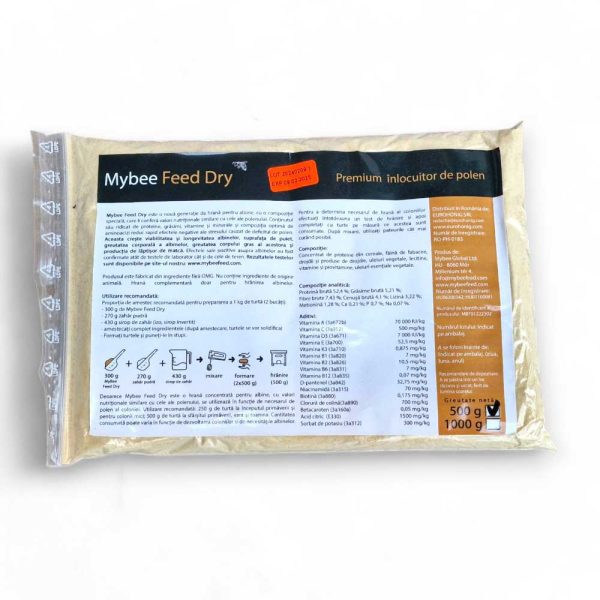 Inlocuitor polen pentru albine, proteina Mybee Feed Dry 500gr